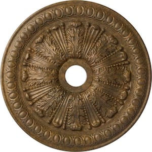 2-1/2 in. x 27-7/8 in. x 27-7/8 in. Polyurethane Tomango Egg & Dart Ceiling Medallion, Rubbed Bronze