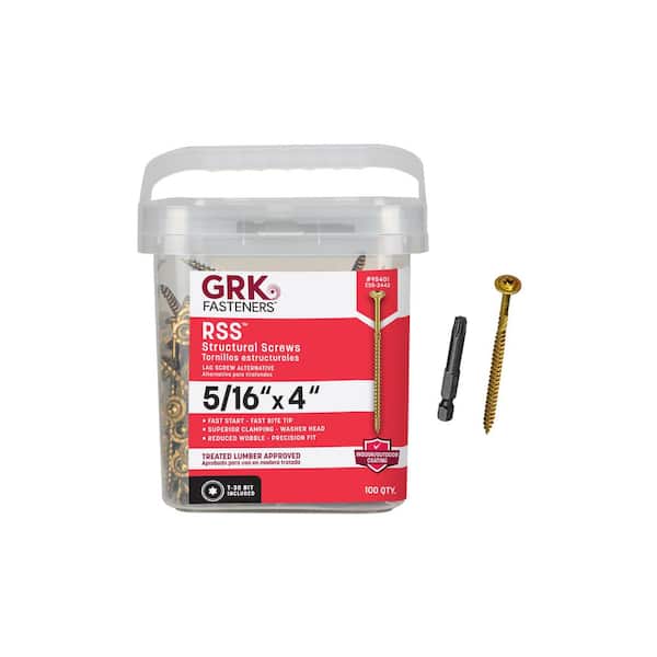 5/16 in. x 4 in. Star Drive Low Profile Washer Head Structural Wood Screw (100-Pack)