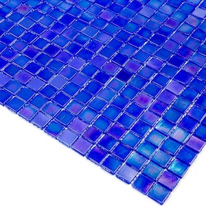 Skosh Glossy Light Tiffany Blue 11.6 in. x 11.6 in. Glass Mosaic Wall and Floor Tile (18.69 sq. ft./case) (20-pack)