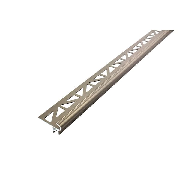 Florentostep LED 102 in x 0.43 in x 0 in Illuminated step nosing profile Aluminum Anodized Nickel/Titanium Stair Nosing