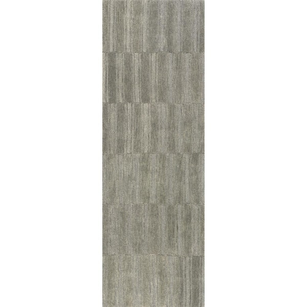 RUGS USA Starke Checked Wool Grey 3 ft. x 8 ft. Indoor/Outdoor Patio Runner Rug