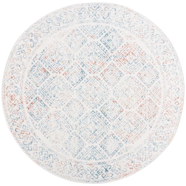 Unbranded Multi-Colored Polypropylene 5 ft. x 5 ft. Solid Color Indoor Round Area Rug