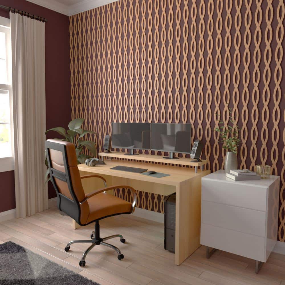 Cherry Wood Decorative Slat Wall Panel Kit, 47" Height