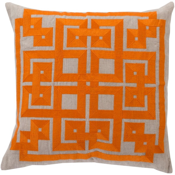 Artistic Weavers Chieti Orange Geometric Polyester 20 in. x 20 in. Throw Pillow