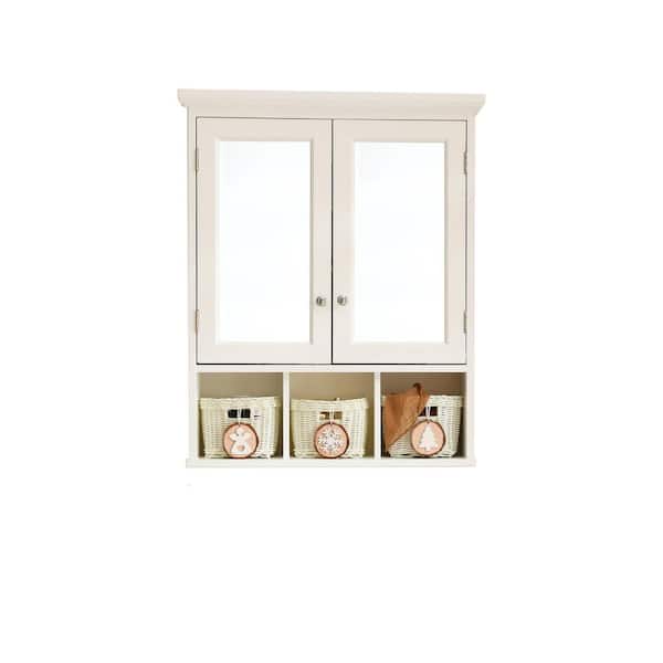 24.75 in. W x 7.5 in. D x 30.25 in. H Bathroom Storage Wall Cabinet, 30.25 in White