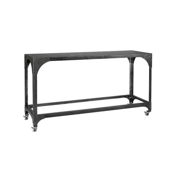 Home Decorators Collection 59.5 in. W Industry Grey and Zinc Console Table