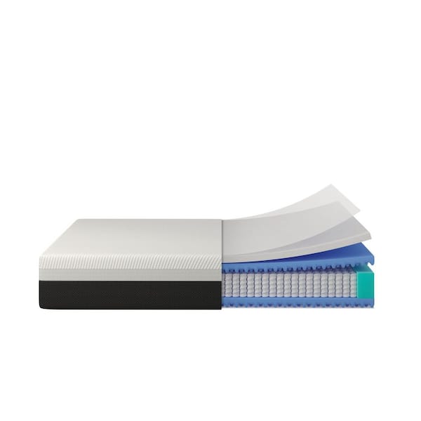 Hybrid Queen Size Medium Firm 12 in. Mattress, Cooling Memory Foam and Pocket Springs, Fiberglass-Free