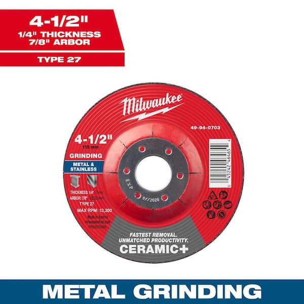 Milwaukee 7 in. x 1/4 in. x 5/8 in.-11 Performance Plus Metal
