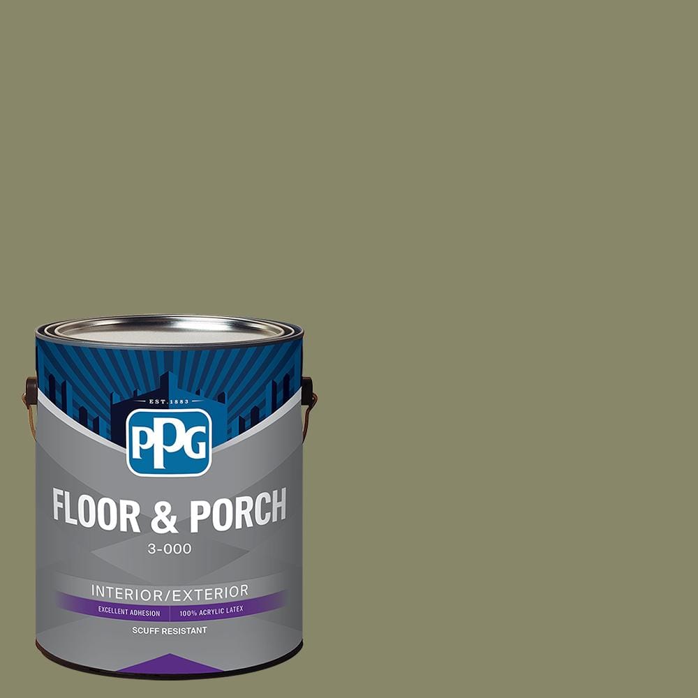 PPG 1 gal. PPG1128 Only Oregano Satin Interior/Exterior Floor and