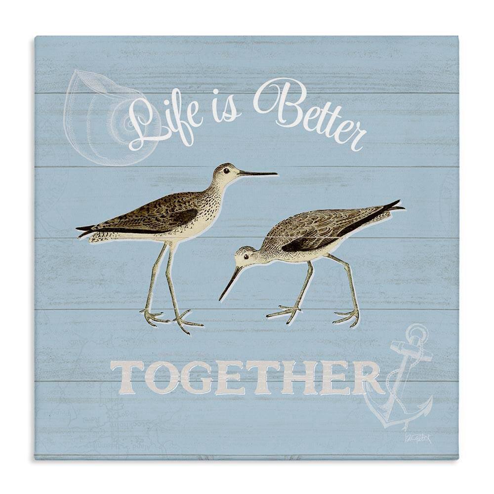 Better Together Coastal Sandpipers by Katie Pertiet Unframed Graphic Art Print Animal 36 in. x 36 in. price history on PriceWatchPro
