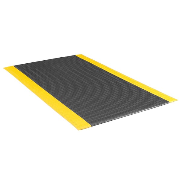 Diamond Star DF Black Yellow 15/16 in. 3 ft. x 10 ft.Vinyl Indoor Commercial Door Mat