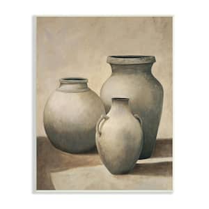Clay Plant Pottery Jars Still Life Pencil Sketch by Andre Mazo Unframed Culture Art Print 19 in. x 13 in.