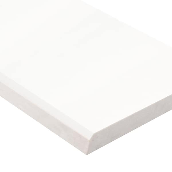 Bright White 6 in. x 37 in. Polished Engineered Marble Single Beveled Threshold Tile (3 lin. ft. /Each)