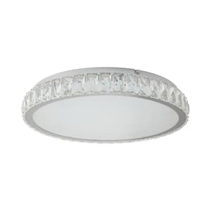 19.7 in. Dimmable Modern LED Flush Mount Crystal Ceiling Light Fixture