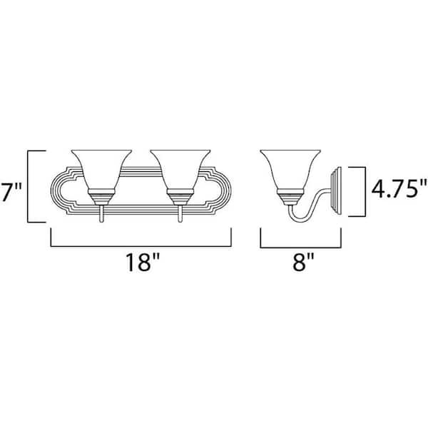 Essentials 2-Light Satin Nickel Bath Vanity Light