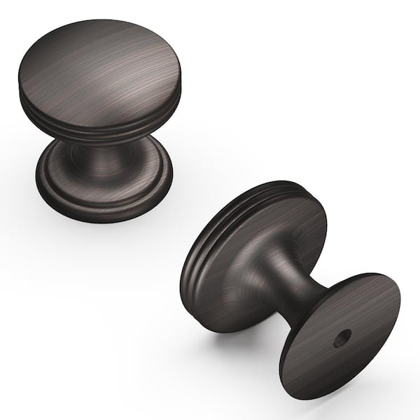 HICKORY HARDWARE American Diner Collection 1 in. Diameter Vintage Bronze Modern Round Cabinet Knob for Drawers and Doors (10-Pack)