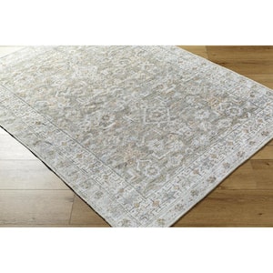 Darling Olive Traditional Machine-Washable 5 ft. x 7 ft. Indoor Area Rug