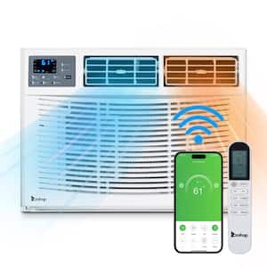 8000 BTU (DOE) 115-Volt WIFI Window Air Conditioner Cools 350 sq. ft. with Heater with Remote in White
