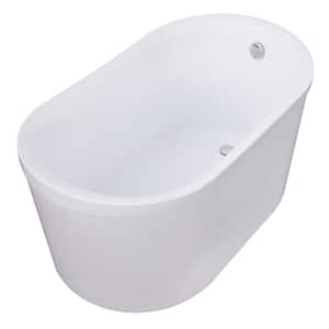 Aqua Eden 51 in. x 29 in. Acrylic Freestanding Soaking Bathtub in White with Drain
