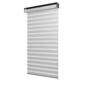 12 ft. Individual Adjustable Sunshade Privacy Roller Blinds for Gray Aluminum Louvered Pergola 1-Side Wall