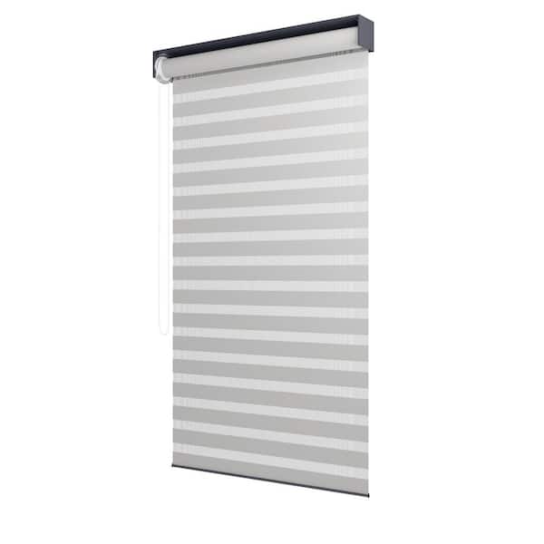 0.6 ft. x 20 ft. Individual Adjustable Sunshade Privacy Roller Blinds for Gray Aluminum Louvered Pergola 1-Side Wall