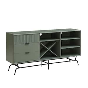 Yaztra Sage Green TV Stand Fits TV's up to 65 in. with 3-Drawers and 4-Shelves