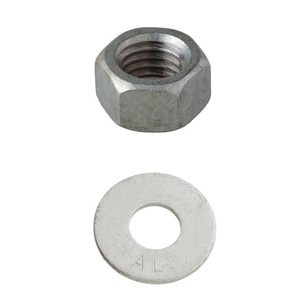 1/2 in.-13 tpi Galvanized Hex Nut (50-Pack) and 1/2 in. Galvanized Flat Washer (50-Pack) Combo