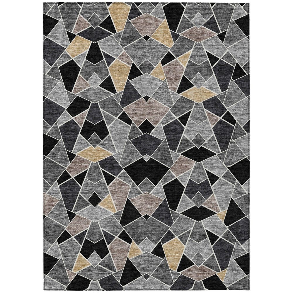 Chantille Machine Washable Indoor/Outdoor Abstract ACN2504 Black 3 ft. x 5 ft. Area Rug price history on PriceWatchPro