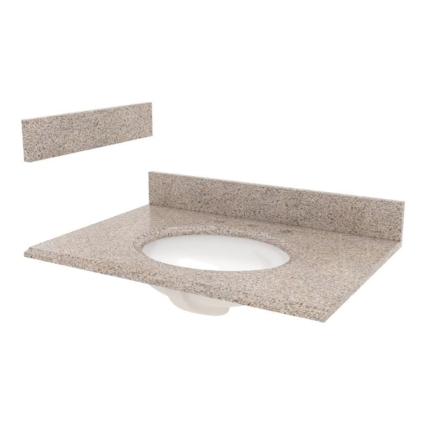 Foremost 31 in. W Granite Vanity Top in Mojave Beige with Backsplash and Optional Sidesplash