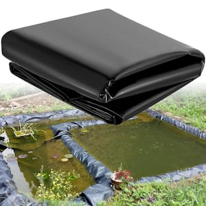 Pond Liner 20 ft. x 25 ft. 20 Mil Thickness High Tensile Sunlight-proof Flexible LLDPE Pond Skins for Sewage Tank, Black