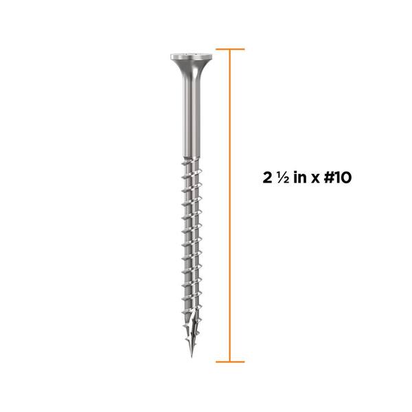 2-1/2 in. #10 316 Stainless Steel Premium Star Drive Bugle-Head Deck Screws (350-Count)