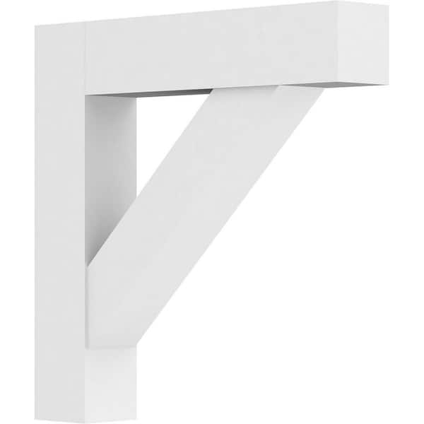 Ekena Millwork Standard Traditional 5 in. W x 30 in. H x 30 in. D Signature Urethane Polyurethane Bracket With Block Ends
