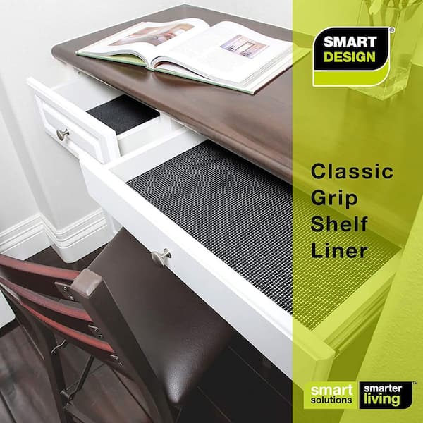 Smart Design Classic Grip Shelf Liner 12 Inch x 10 Feet - Graphite
