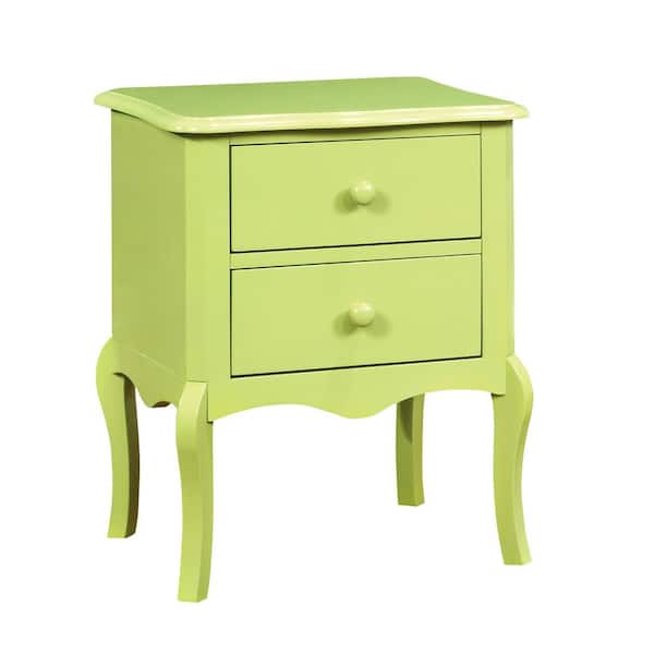 Furniture of America Camden 2-Drawer Apple Green Nightstand