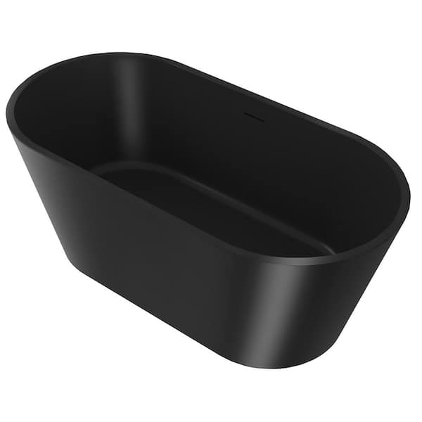 60 in. Acrylic Double Ended Flatbottom Non-Whirlpool Bathtub in Matte Black 60 in. Acrylic Double Ended Flatbottom Non-Whirlpool Bathtub in Matte Black