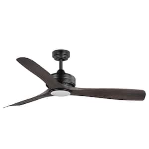 Bayshire 52 in. LED Indoor/Outdoor Matte Black Ceiling Fan with Remote Control and Color Changing Light Kit