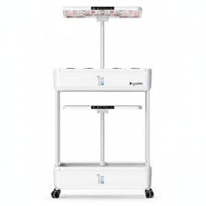 44-Pod 2-Tier Hydroponic Growing System, Indoor Starter Kit with Dual 53W Full-Spectrum LED Grow Light, White