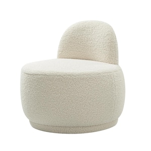 Franco Ivory Upholstered Sherpa Contemporary Side Chair