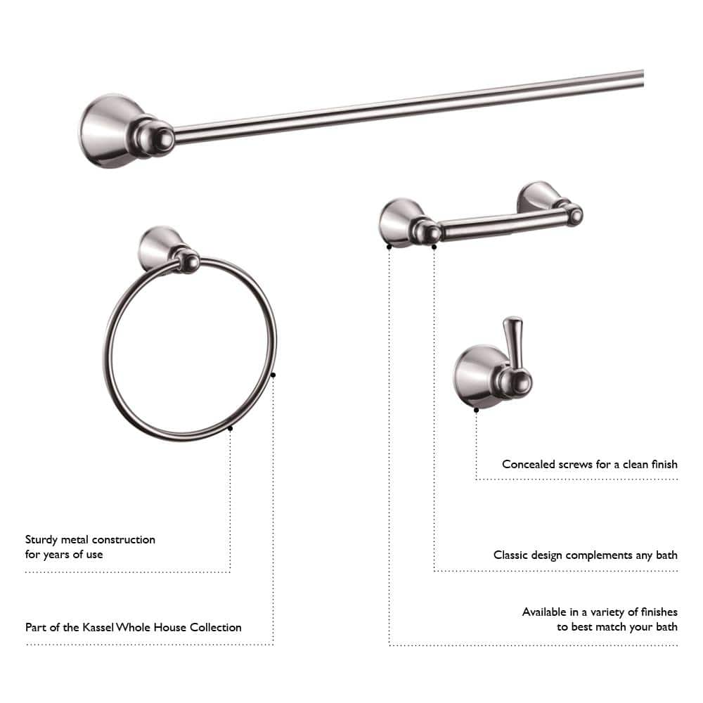 Satin Nickel 4-Piece Bathroom Hardware Accessory Kit
