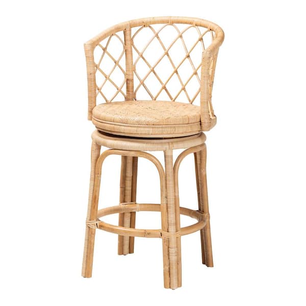 bali & pari Ayu 25.2 in. Natural Rattan Counter Stool