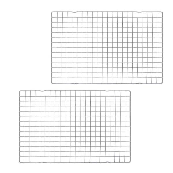2 Pack Stainless Steel Cooling Rack Silver Finish Food-Grade Oven Safe Dishwasher Safe for Baking and Cooking