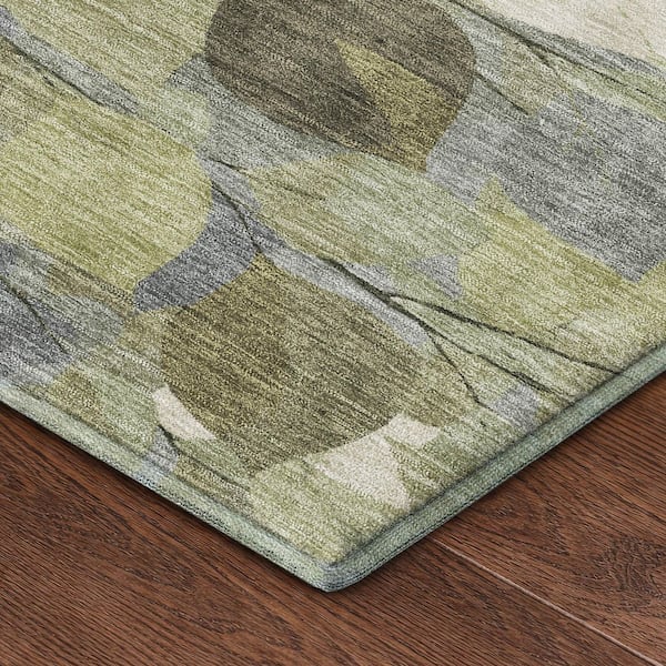 Mayfield Premium Machine Washable Abstract AMF2444 Fern 10 ft. x 14 ft. Area Rug