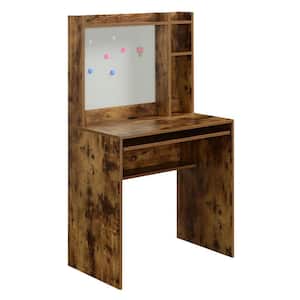 Designs2Go 31.5 in. Rectangle Barnwood Particle Board Student Computer Desk with Magnetic Bulletin Board and Shelves