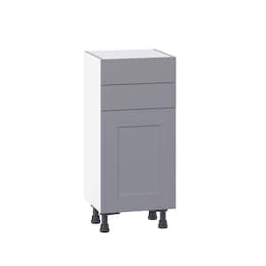 J Collection Bristol Painted Slate Gray Shaker Assembled Shallow Base Kitchen Cabinet With Drawers 24 In W X 34 5 H 14 D