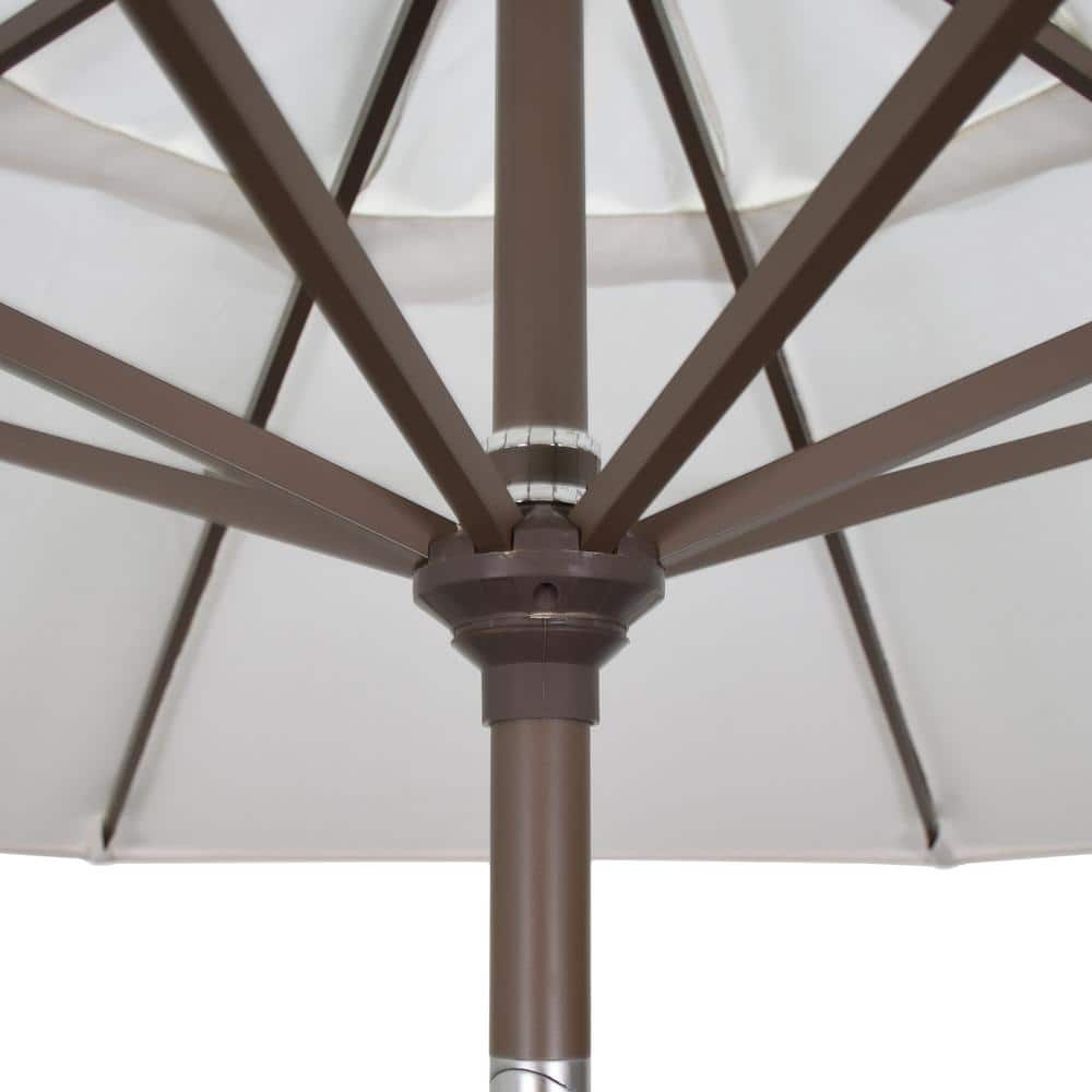 7.5 ft. Black and White Striped Aluminum Market Umbrella
