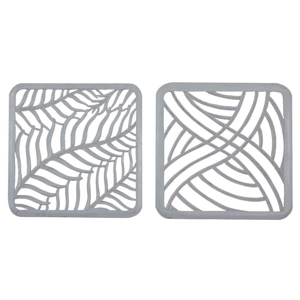 Litton Lane Eclectic MDF Gray Wall Decor (Set of 2)