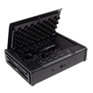 Biometric Desk Mount Gun Safe Heavy-Gauge Steel Lock Box, Quick Access w/Fingerprint, Keypad, or Backup Key, 2-Handguns