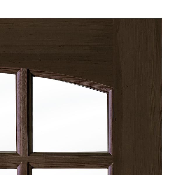 DIY RTA Kit 36 in. x 80 in. Right-Hand/Inswing 6-Lite Arch Clear Glass Black Stain Hemlock Wood Front Door VG