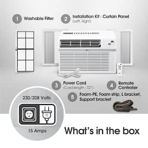 24,500 BTU 230/208V Window Air Conditioner Cools 1500 sq. ft. with Wi-Fi, Remote and in White