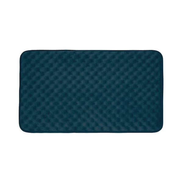 BounceComfort Massage Dusty Blue 17 in. x 24 in. Memory Foam Bath Mat